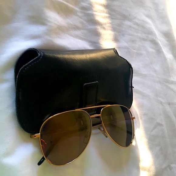 YSL Gold Mirrored Sunglasses Saint Laurent SL1 Sunglasses (Brand New) Gold Mirror | eBay main image 4
